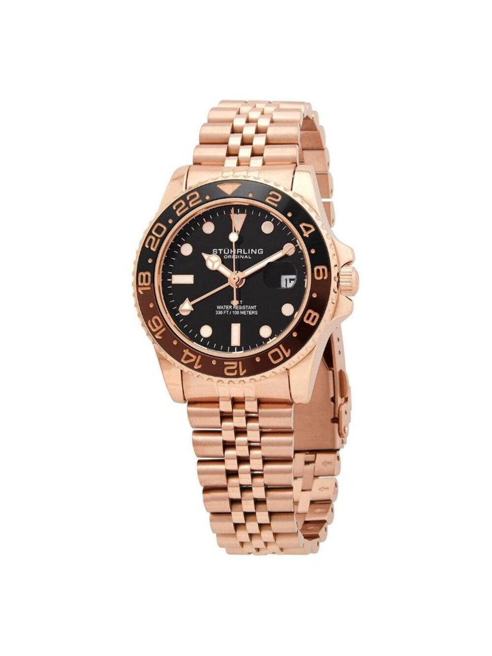 NWT Stuhrling Original Aquadiver Black Dial Men's Watch